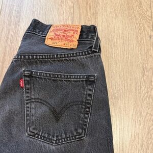 Vintage Levi's 501 Button Fly Faded Black Jeans